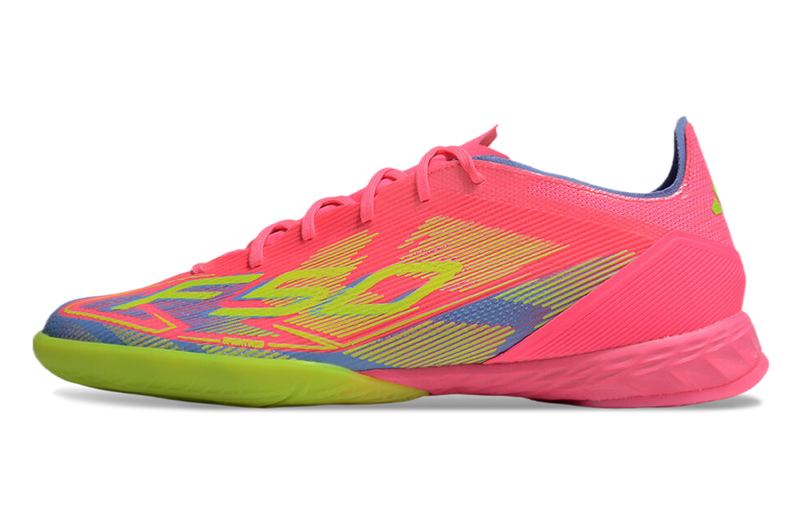 Chuteira Futsal Adidas F50 IC Rosa, Verde e Azul