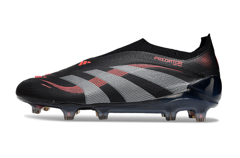 Chuteira Campo Adidas Predator LL Elite FG Preta e Vermelha "Stealth Victory"