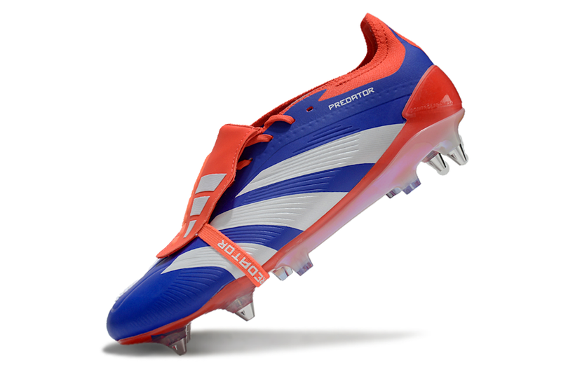 Chuteira Campo Adidas Predator Elite FT 30 Ponta de Aluminio Azul, Vermelho e Branco