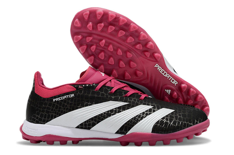 Chuteira Infantil Society Adidas Predator Elite TF Preta e Rosa "Predator 30"