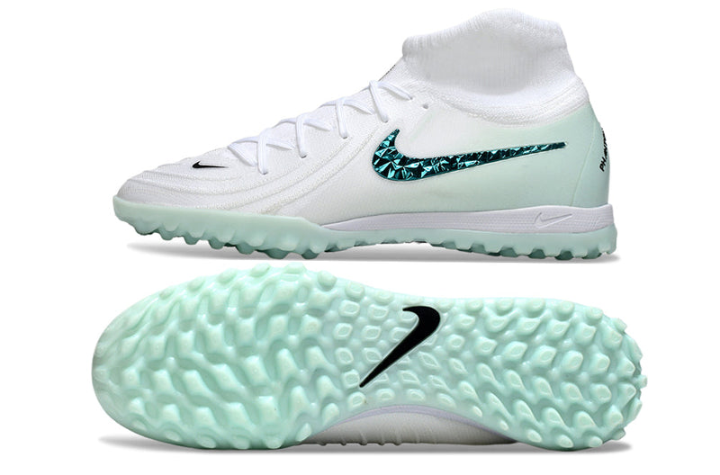 Chuteira Society Nike Phantom Luna 2 Elite TF Branco e Verde "Chromatic"