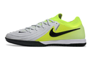 Chuteira Futsal Nike Phantom GX 2 Elite IC Cinza e Verde "Mad Voltage"
