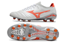 Chuteira Campo Mizuno Morelia Neo 4 Beta FG Branca e Laranja