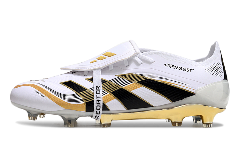 Chuteira Campo Adidas Predator FT 30 Elite FG Branco, Dourado e Preto "TEAMGEIST"