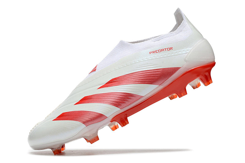 Chuteira Campo Adidas Predator LL Elite FG Branca e Vermelha