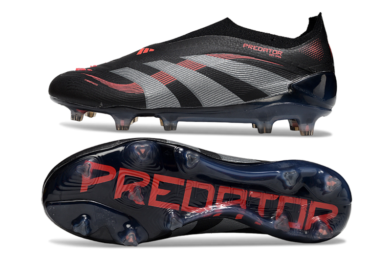 Chuteira Campo Adidas Predator LL Elite FG Preta e Vermelha "Stealth Victory"