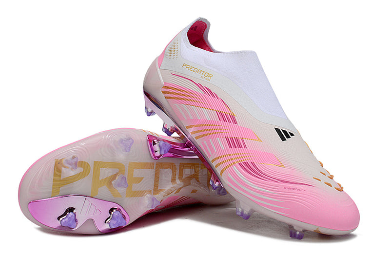 Chuteira Campo Adidas Predator LL Elite FG Branco e Rosa