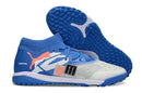 Chuteira Society Puma Future 8 TF Azul e Cinza "Forever"