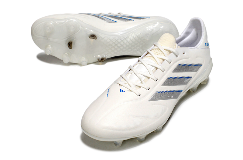 Chuteira Campo Adidas Copa Pure II Elite FG Branca e Azul "Polar Victory"