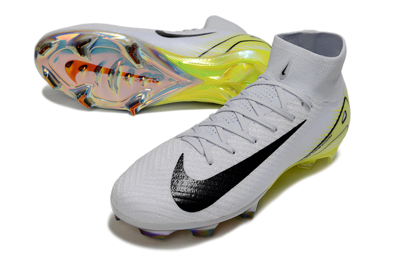 Chuteira Campo Nike Air Zoom Mercurial Superfly 10 Elite FG Cinza e Verde