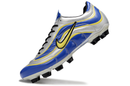 Chuteira Campo Nike Mercurial Vapor 1998 FG Prata, Azul e Amarelo "R9"