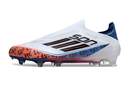 Chuteira Campo Adidas F50+ LL FG Branca, Laranja e Azul