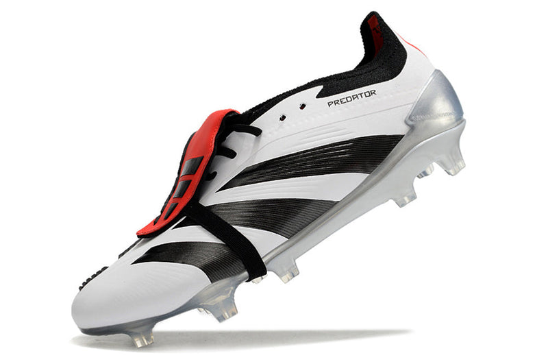 Chuteira Campo Adidas Predator FT 30 Elite FG Branca, Preto e Vermelho