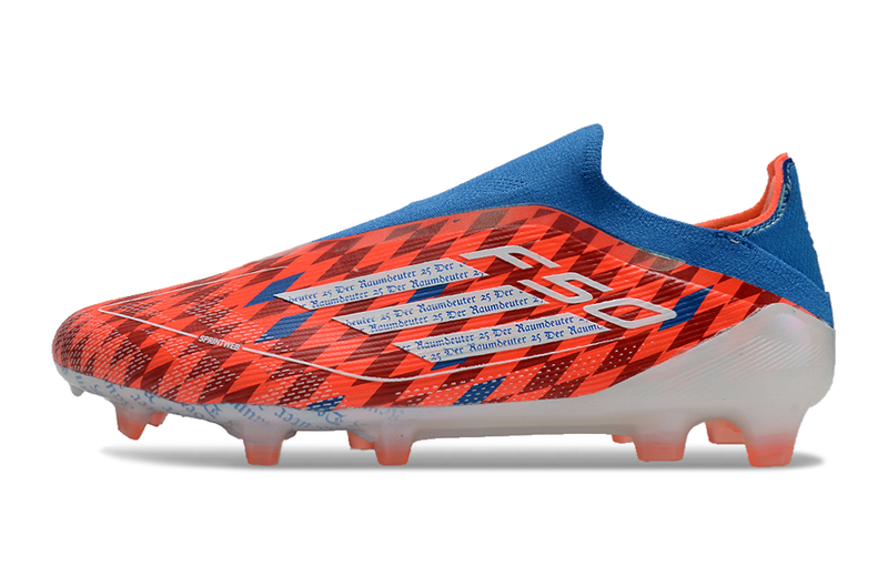 Chuteira Campo Adidas F50+ LL FG Vermelha e Azul