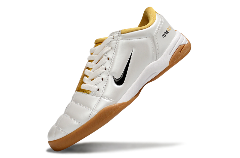 Chuteira Futsal Nike Total 90 IC Branco e Dourado