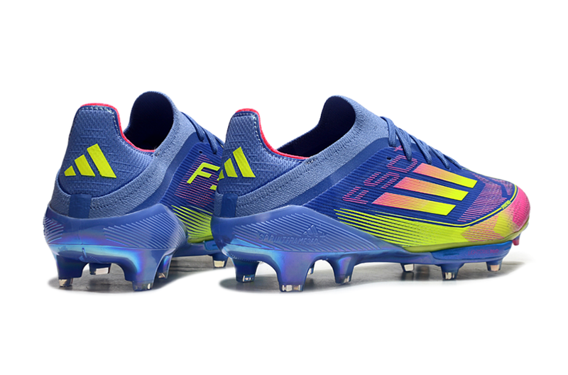 Chuteira Campo Adidas F50+ FG Azul e Rosa "Celestial Victory"