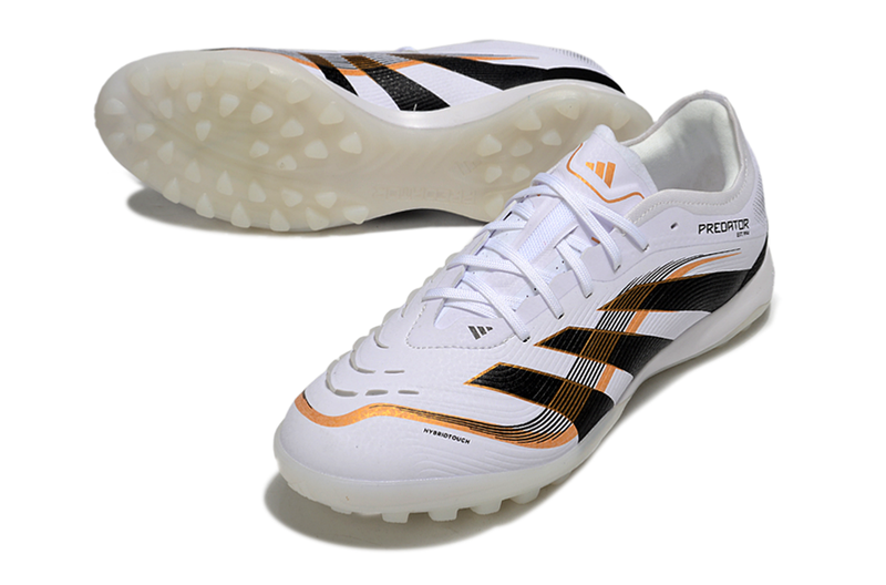 Chuteira Society Adidas Predator Elite TF Branco, Preto e Dourado "TEAMGEIST"