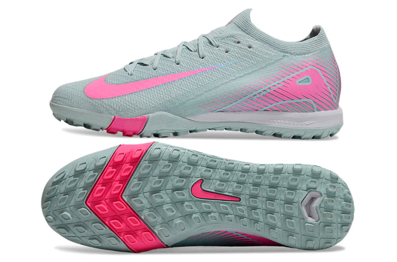 Chuteira Society Nike Air Zoom Mercurial Vapor 16 Elite TF Verde e Rosa