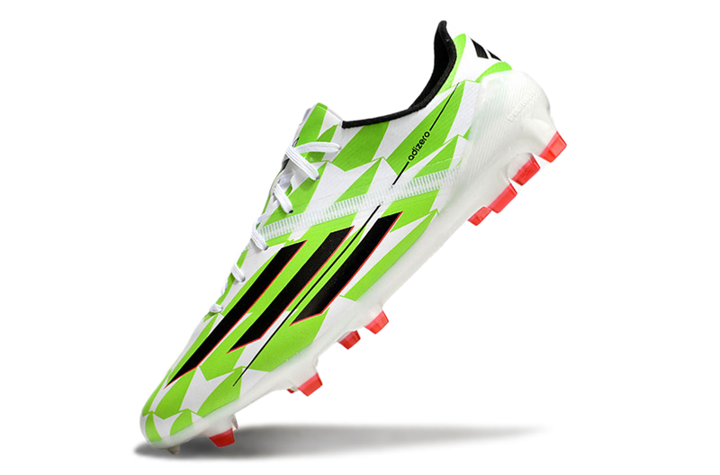 Chuteira Campo Adidas F50 Adizero FG Branca, Verde e Preto