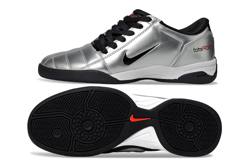 Chuteira Futsal Nike Total 90 IC Prata e Preto