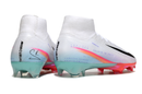 Chuteira Campo Nike Air Zoom Mercurial Superfly 10 Elite FG Branco, Rosa e Azul