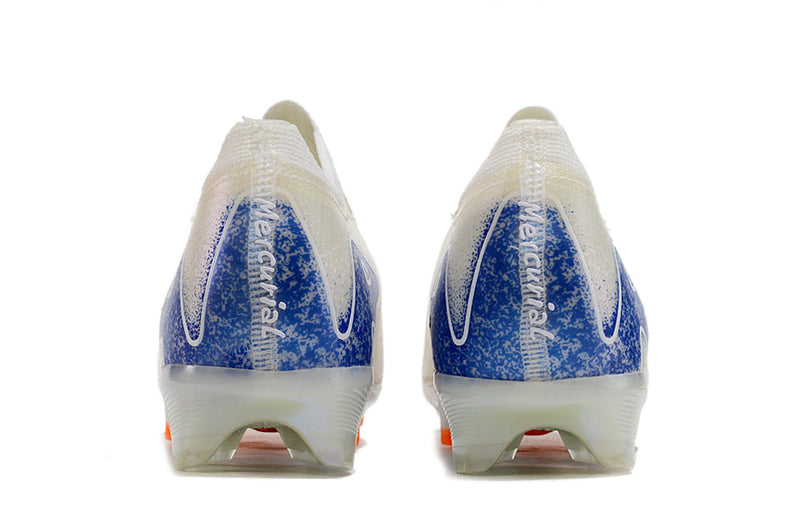 Chuteira Infantil Campo Nike Air Zoom Mercurial Vapor 16 Elite FG Branca e Azul "Blueprint Pack"