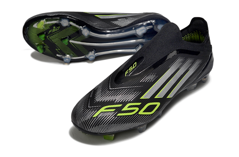 Chuteira Campo Adidas F50+ LL FG Preta e Verde