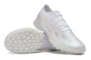 Chuteira Infantil Society Adidas X Crazyfast.1 TF Branca "Pearlized Pack"