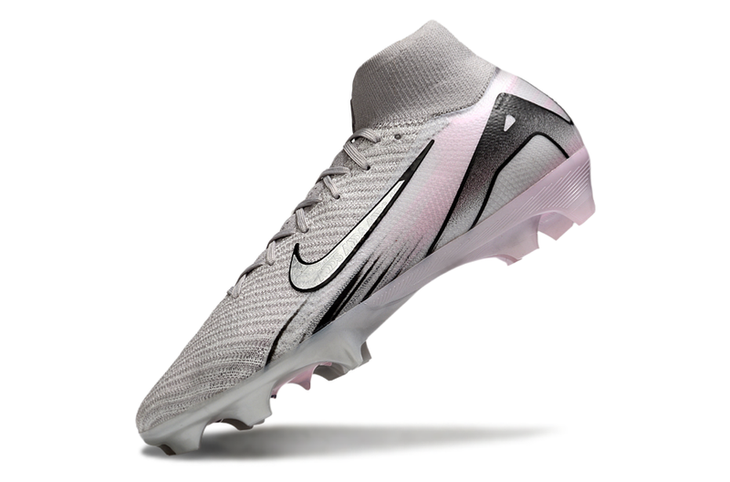Chuteira Campo Nike Air Zoom Mercurial Superfly 10 Elite FG Cinza e Rosa
