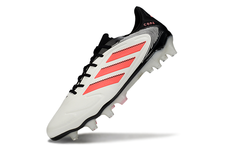 Chuteira Campo Adidas Copa Pure II Elite FG Branca, Vermelha e Preta