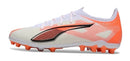 Chuteira Society Puma Ultra 5 Ultimate MG Branca e Laranja