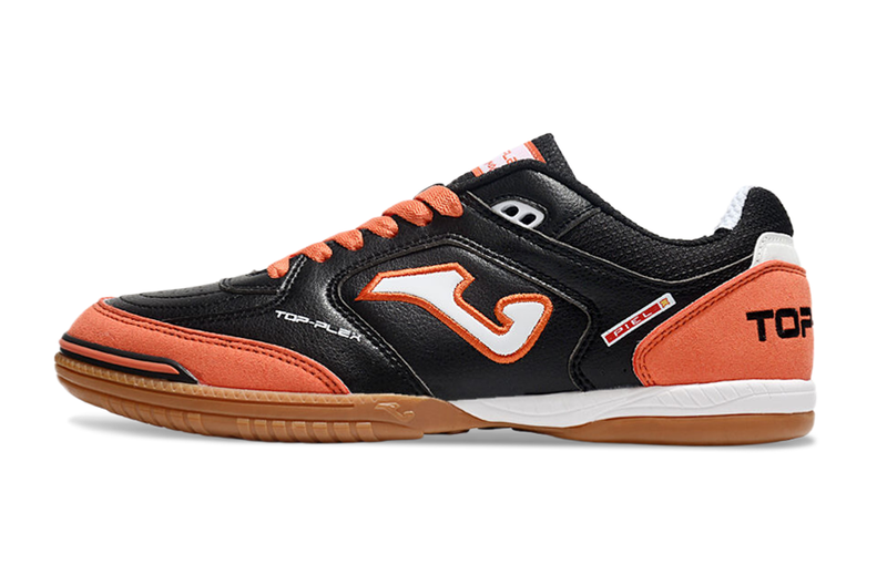 Chuteira Futsal Joma Top Flex Rebound IC Preto e Laranja