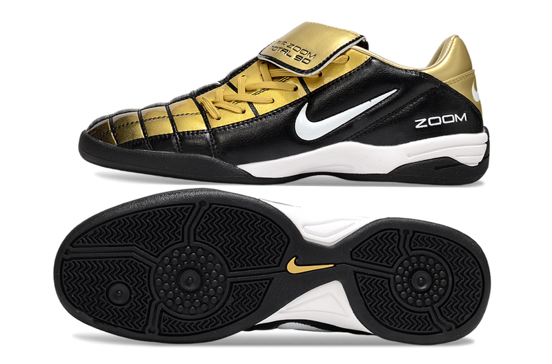 Chuteira Futsal Nike Total 90 IC Preto e Dourado