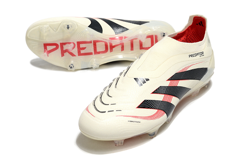 Chuteira Campo Adidas Predator LL Elite FG Bege, Vermelha e Preta