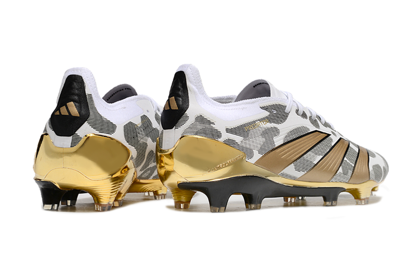 Chuteira Campo Adidas Predator Elite FG Branca e Dourada "Generation Pred 2.0 Pack"