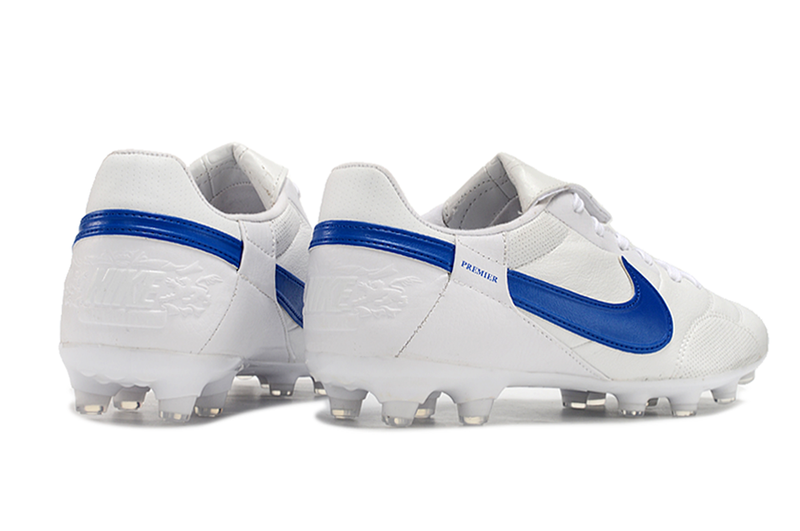 Chuteira Campo Nike Premier 3 FG Branca e Azul