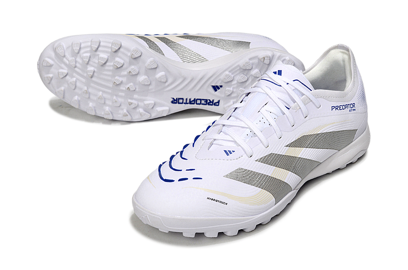 Chuteira Society Adidas Predator Elite TF Branca e Azul