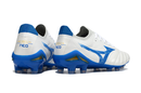 Chuteira Campo Mizuno Morelia Neo 4 Beta FG Branca e Azul