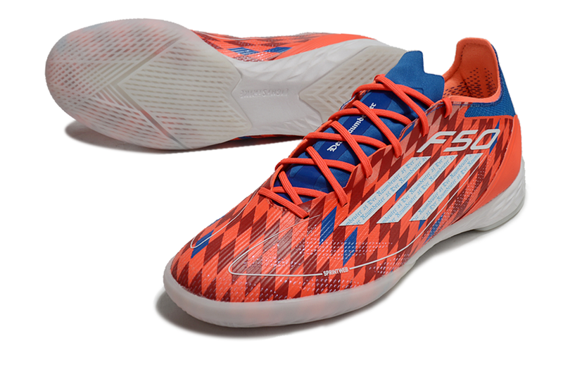 Chuteira Futsal Adidas F50 IC Vermelha e Azul
