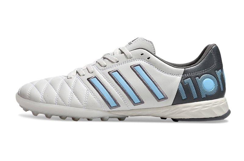 Chuteira Society Adidas AdiPure 11 Pro TF Branca, Cinza e Azul