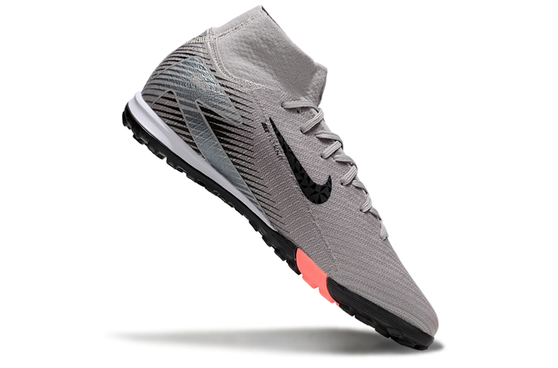 Chuteira Society Nike Air Zoom Mercurial Superfly 10 Elite TF Cinza e Preto