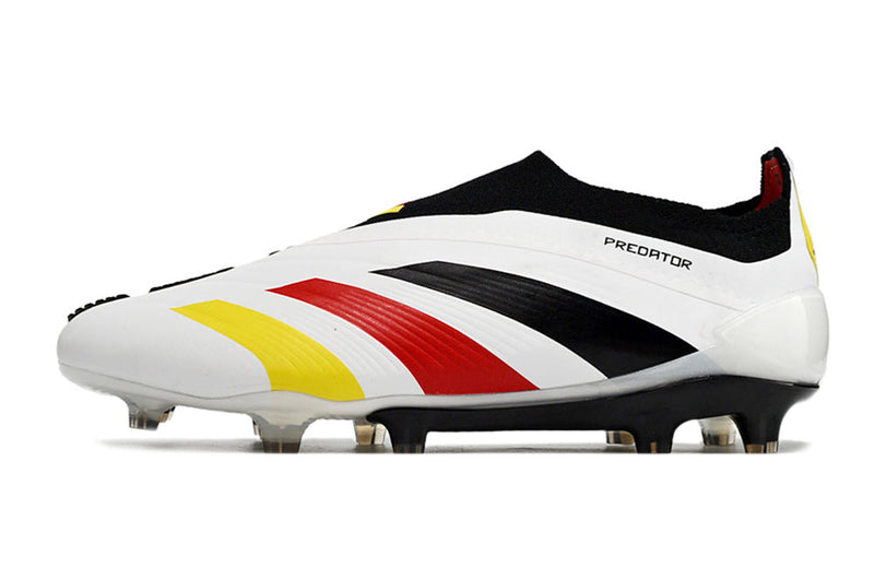 Chuteira Campo Adidas Predator LL Elite FG Branca, Preta, Amarelo e Vermelho