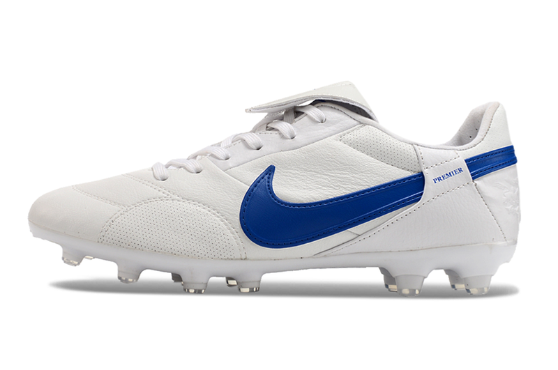 Chuteira Campo Nike Premier 3 FG Branca e Azul