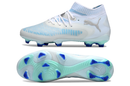 Chuteira Campo Puma Future 8 FG Branco e Azul