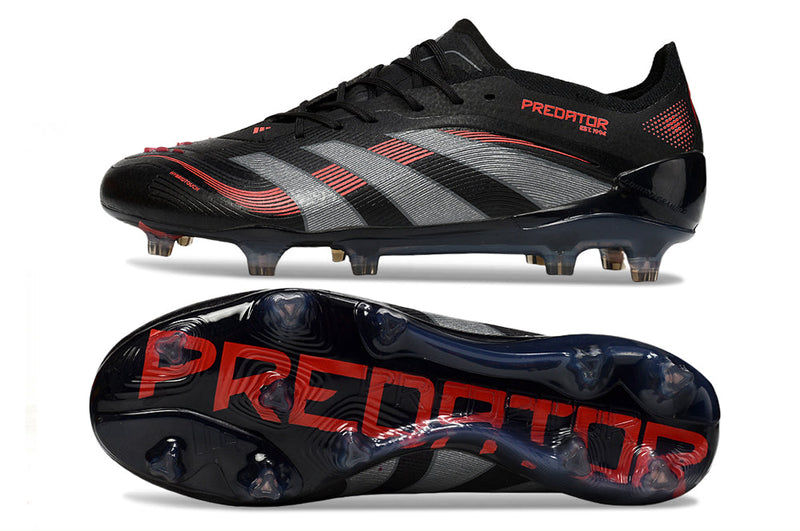 Chuteira Campo Adidas Predator Elite FG Preta e Vermelha