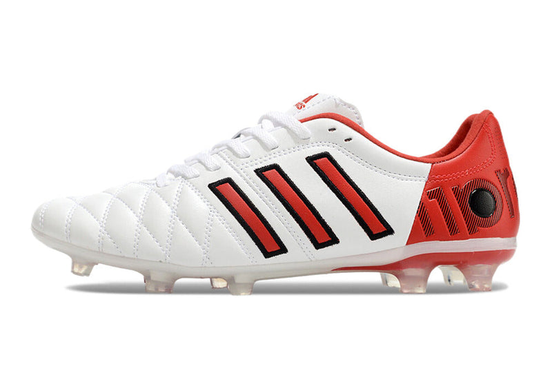 Chuteira Campo Adidas AdiPure 11 Pro FG Branca e Vermelha