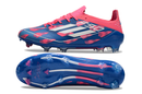 Chuteira Infantil Campo Adidas F50 FG Rosa, Azul e Branca "Reemergence Pack"
