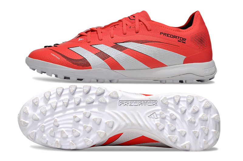 Chuteira Society Adidas Predator Elite TF Vermelha e Branca "Pure Victory"