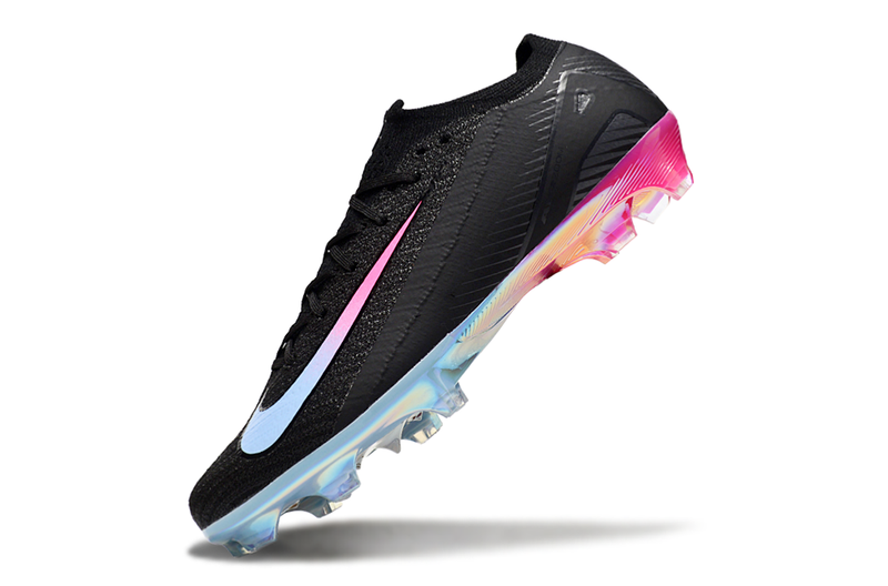 Chuteira Campo Nike Air Zoom Mercurial Vapor 16 Elite FG Preta, Rosa e Azul