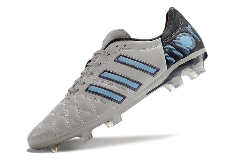 Chuteira Campo Adidas AdiPure 11 Pro FG Cinza, Preta e Azul